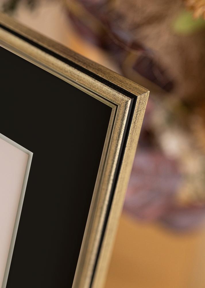 Marco Horndal Plateado 60x60 cm - Paspartú Negro 50x50 cm