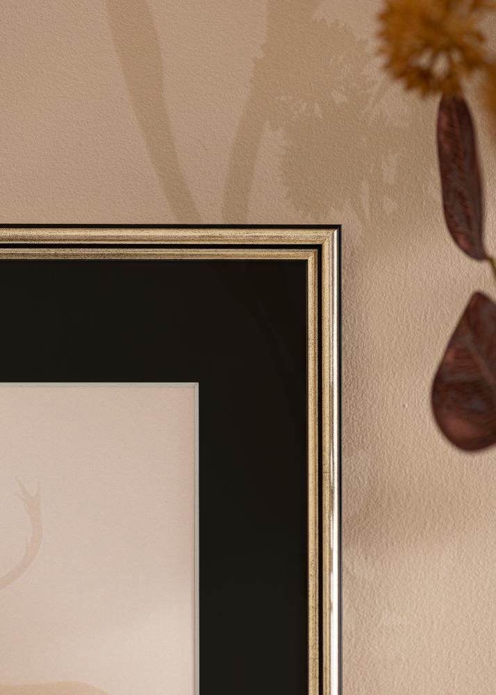 Marco Horndal Plateado 60x60 cm - Paspartú Negro 50x50 cm