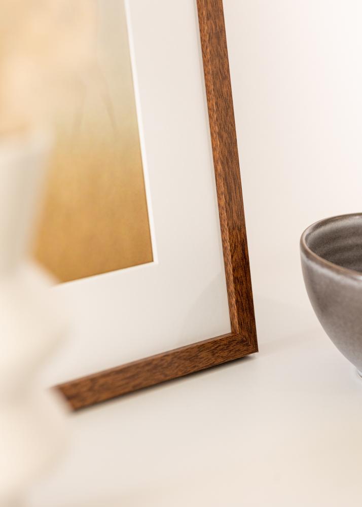 Marco Modern caliente marrón 40x50 cm - Paspartús Blanco 30x40 cm