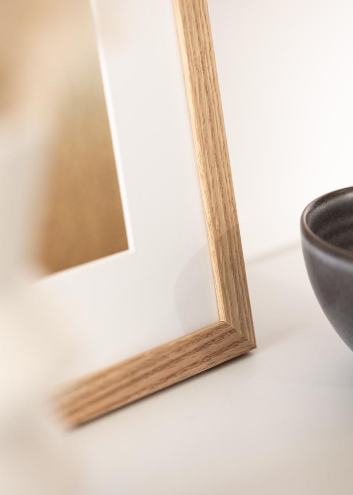 Marco Tidlös Macizo Roble 40x50 cm - Passepartout Blanco 29,7x42 cm