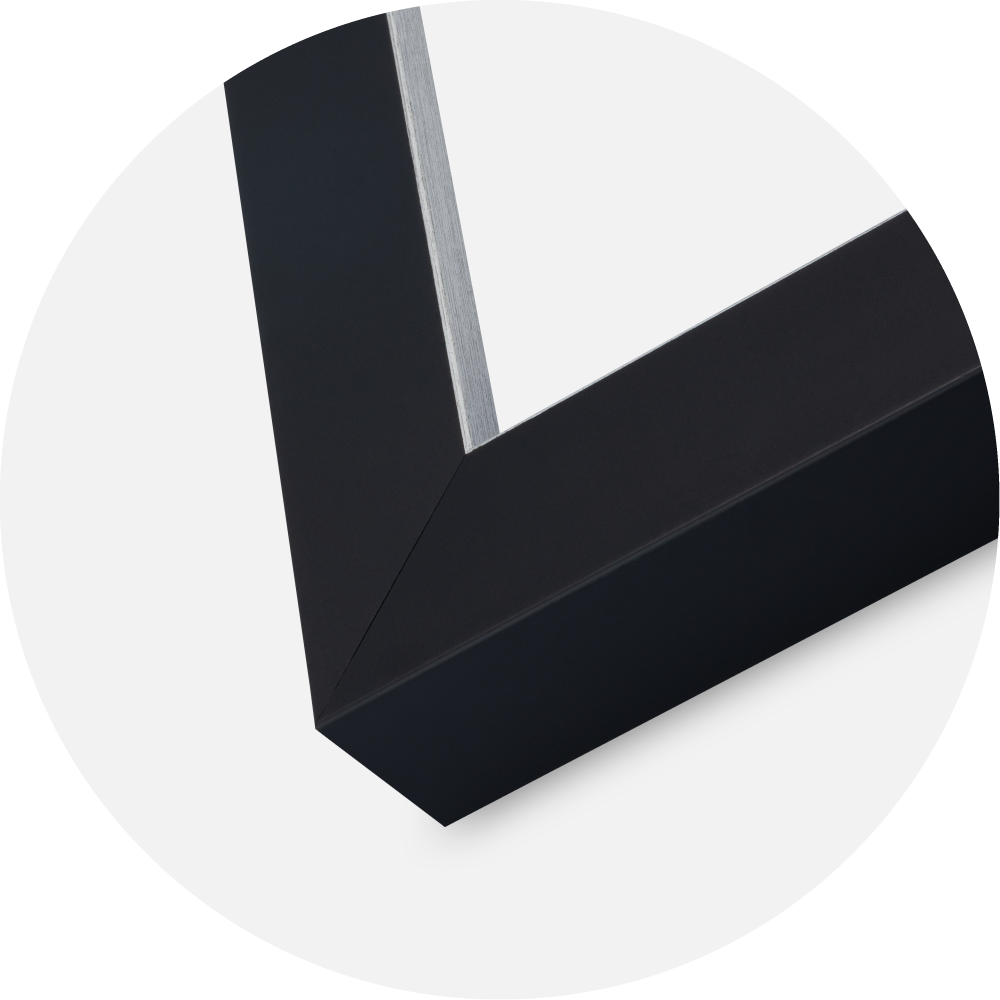 Marco Sussex Vidrio acrílico Negro/Plata 50x50 cm