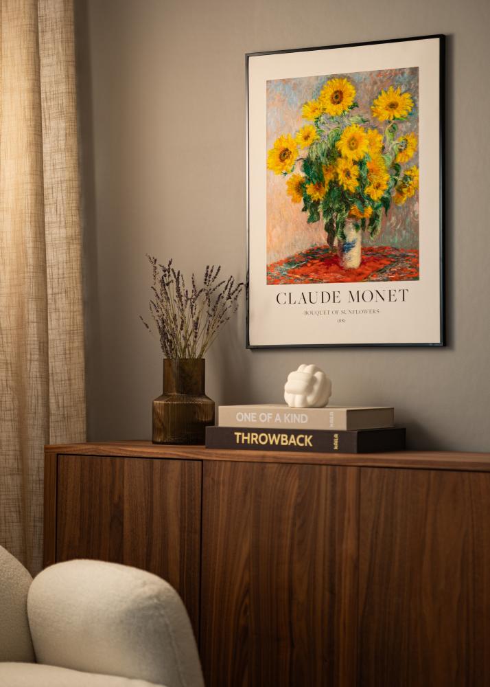 AluminiumMarco Vidrio acrílico Negro 50x60 cm