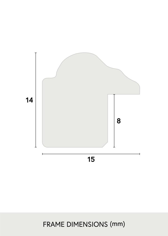 Marco Horndal Plateado 60x60 cm - Paspartú Negro 50x50 cm