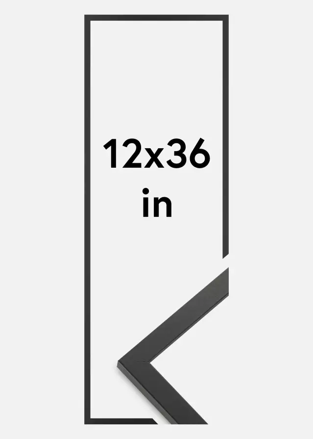 Marco Trendy Vidrio acrílico Negro 12x36 inches (30,48x91,44 cm)