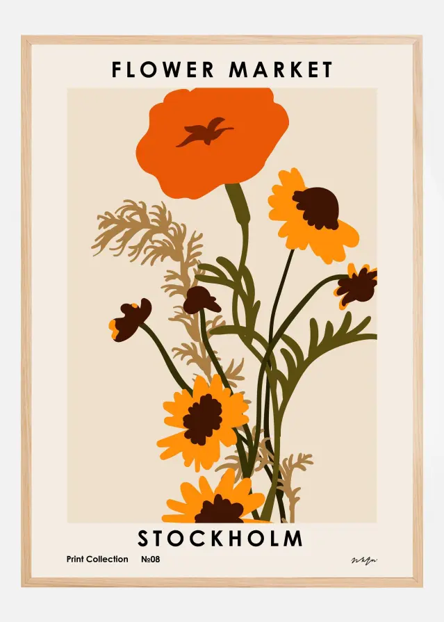 Flower Market. Stockholm Póster