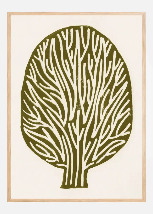 Linocut Tree Póster