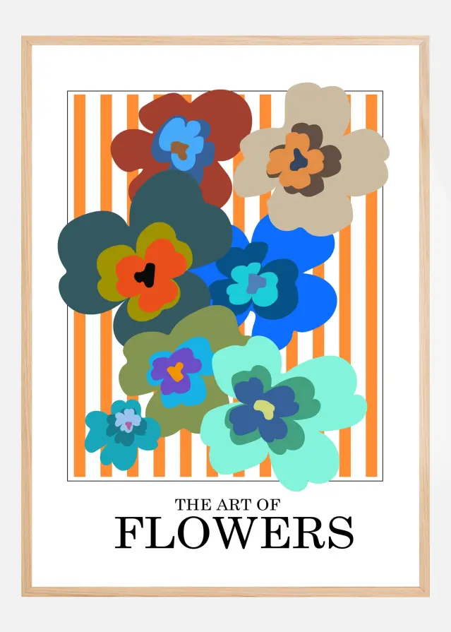 The Art Of Flowers Orange Stripe Póster