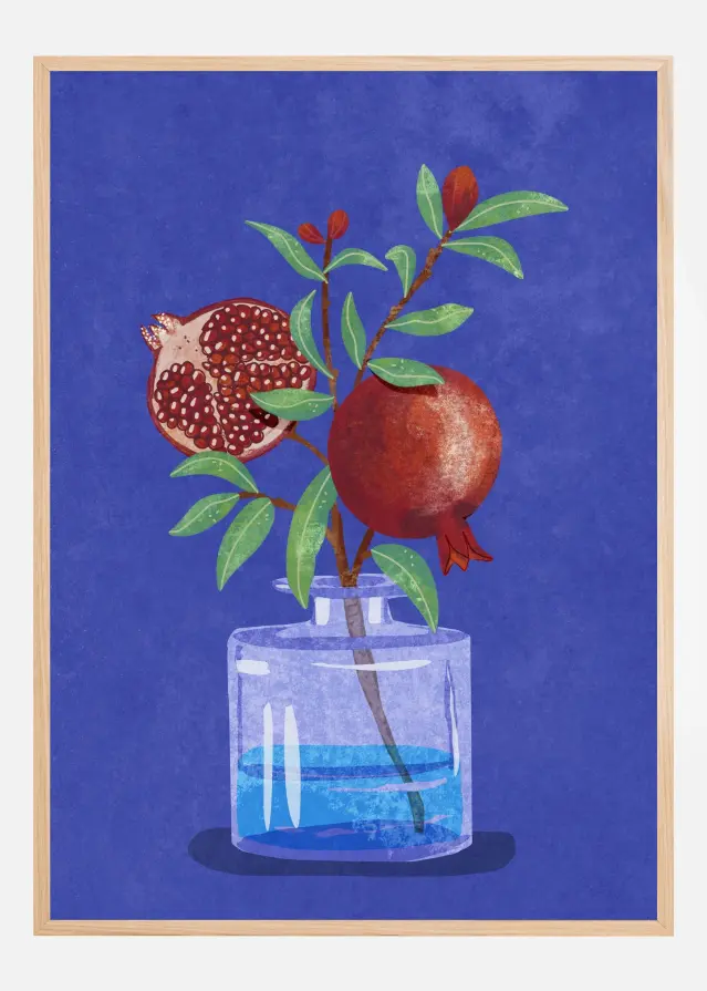 pomegranate in Vase Póster
