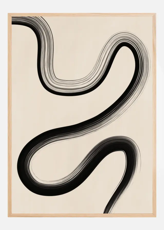 Black Brush Stroke Art Póster