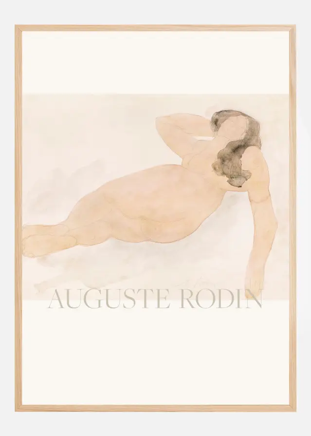 Study of a Nude (lying On Side) Póster
