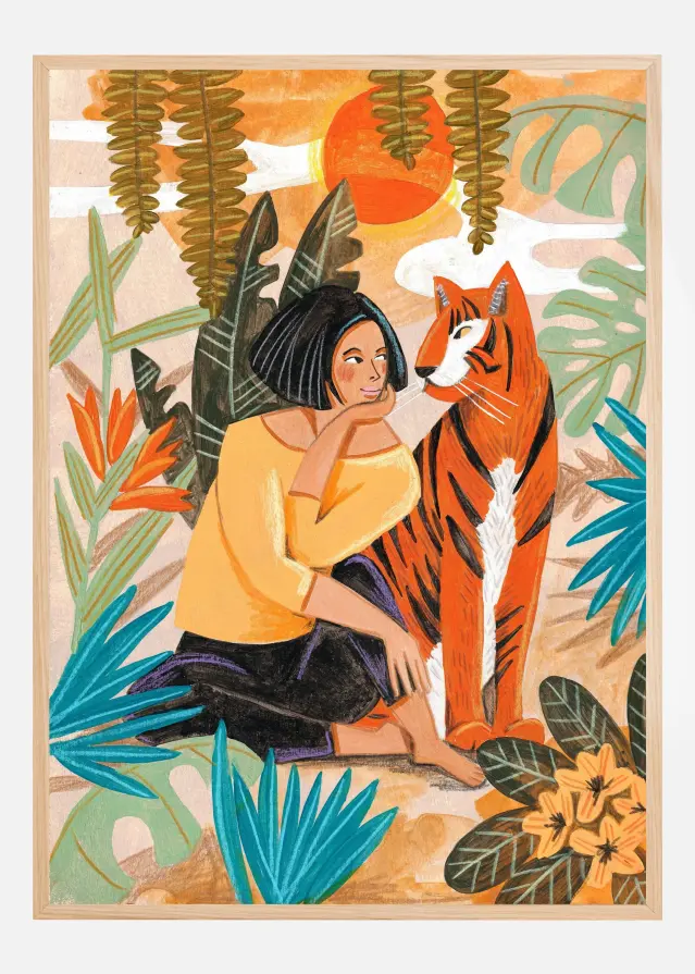 Woman with Tiger Póster