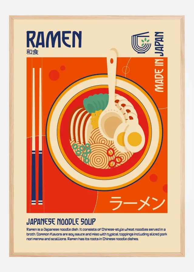 Ramen Japanese Food Print Póster