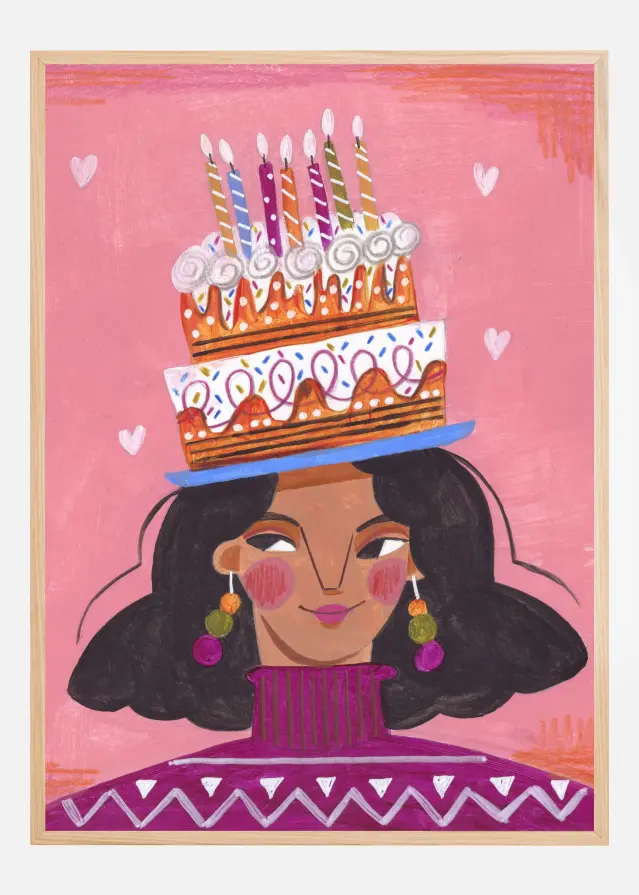 Woman with pie Póster