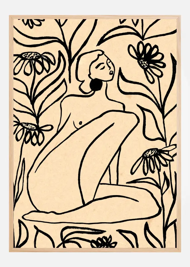 Girl In Sunflower Field Póster