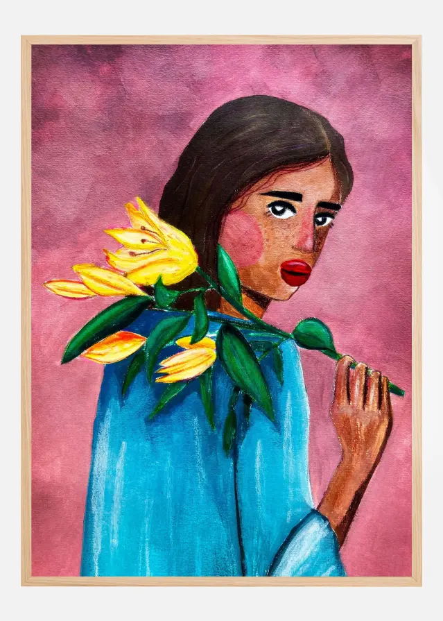 Woman With Lily Póster