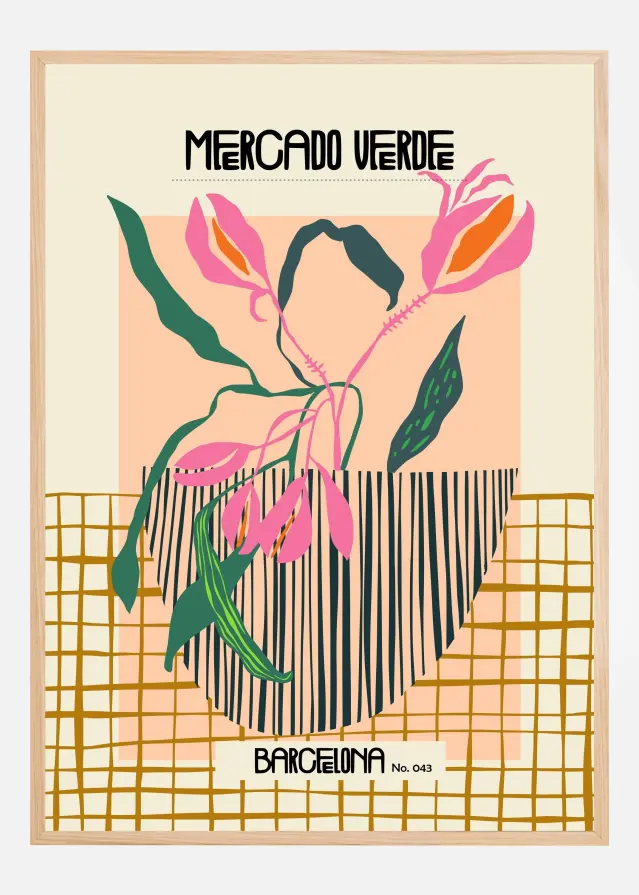 Mercado verde Barcelona Póster