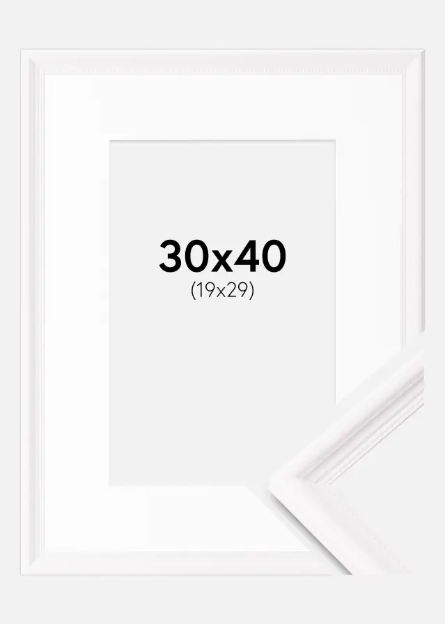 Marco Gala Blanco 30x40 cm - Paspartú Blanco 20x30 cm