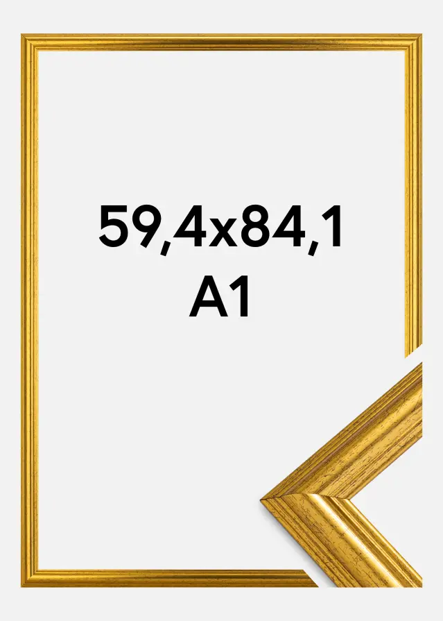 Marco Västkusten Vidrio acrílico Dorado 59,4x84,1 cm (A1)