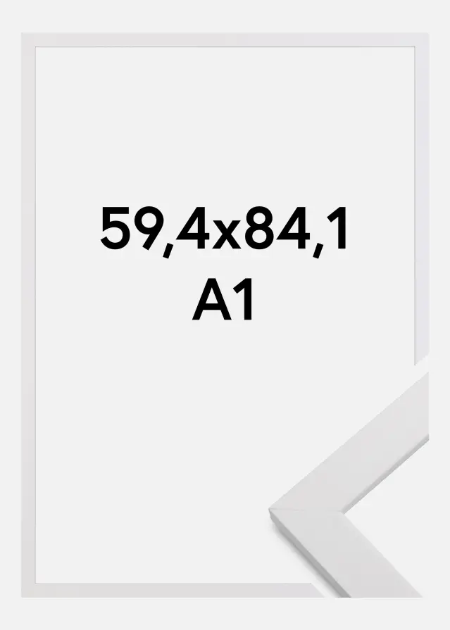 Marco White Wood Vidrio acrílico 59,4x84,1 cm (A1)