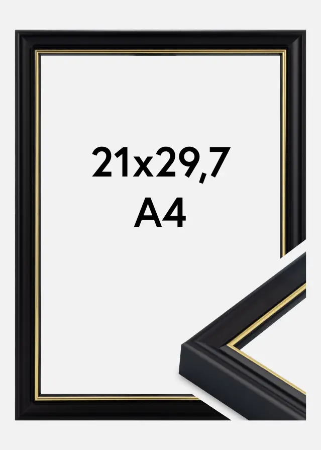 Marco Canterbury Vidrio acrílico Negro 21x29,7 cm (A4)