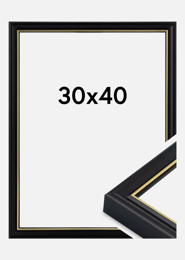 Marco Canterbury Vidrio acrílico Negro 30x40 cm