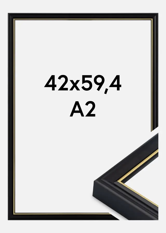 Marco Canterbury Vidrio acrílico Negro 42x59,4 cm (A2)