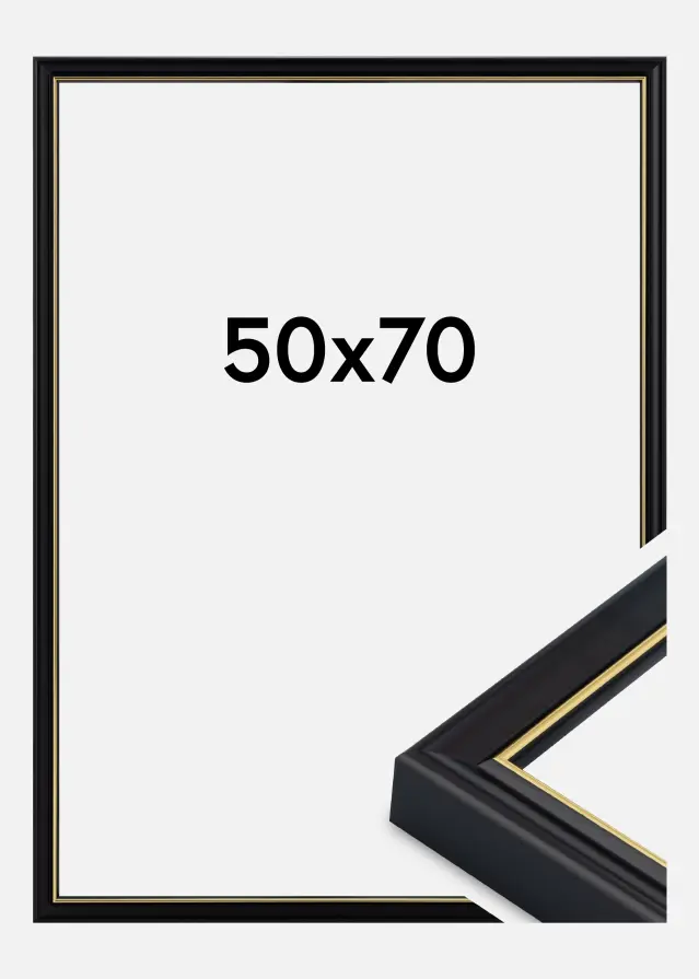 Marco Canterbury Vidrio acrílico Negro 50x70 cm