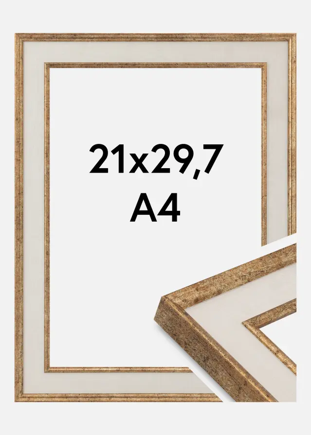 Marco Dolly Vidrio acrílico Oro 21x29,7 cm (A4)