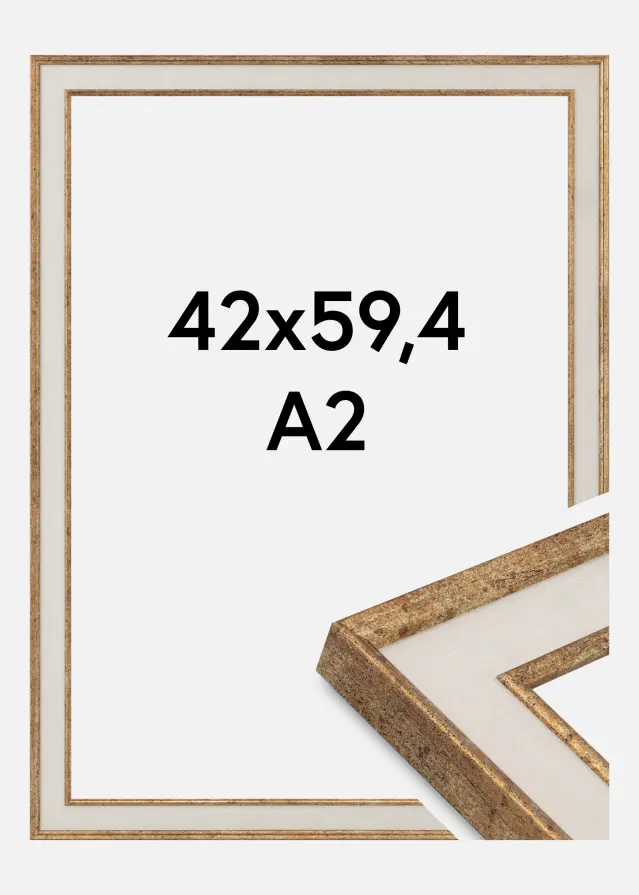 Marco Dolly Vidrio acrílico Oro 42x59,4 cm (A2)