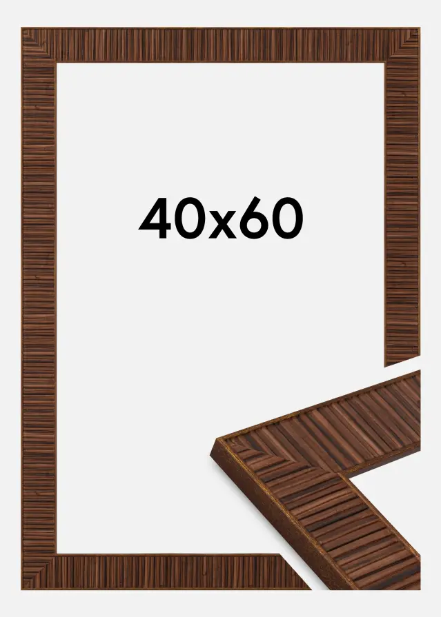 Marco Agust Vidrio acrílico Rosewood 40x60 cm