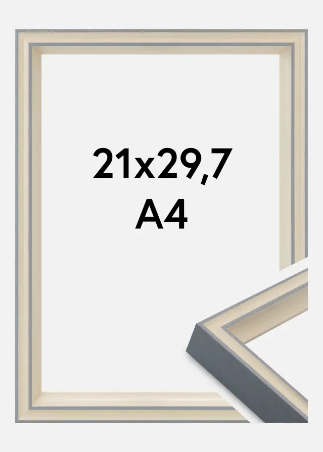 Marco Riga Vidrio acrílico Gris 21x29,7 cm (A4)