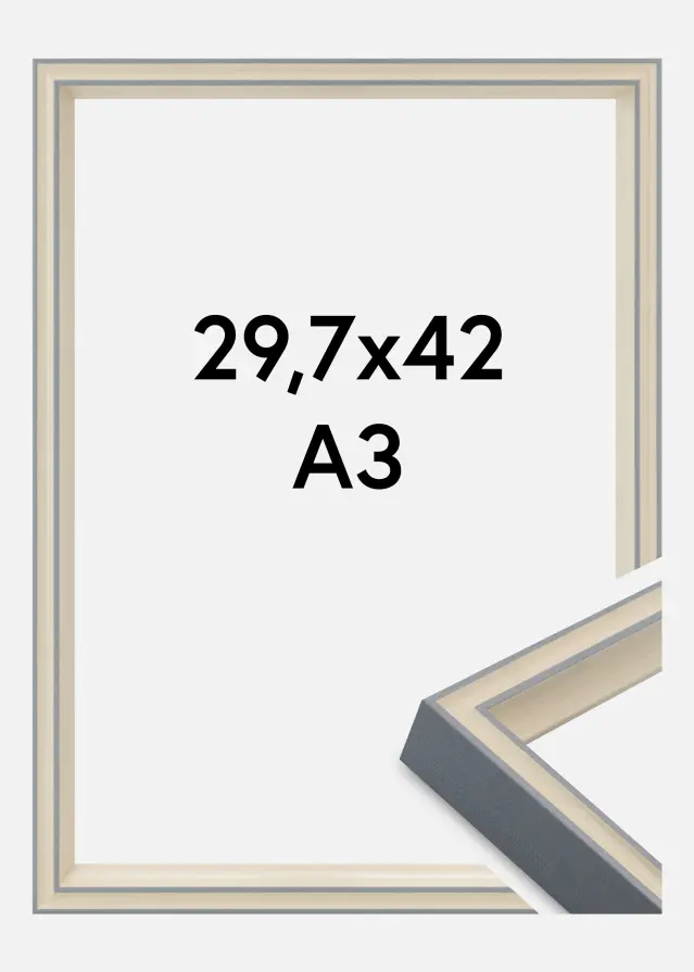 Marco Riga Vidrio acrílico Gris 29,7x42 cm (A3)