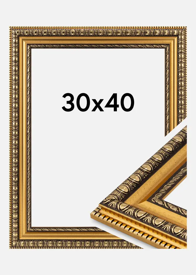 Marco Ornato Vidrio acrílico Oro 30x40 cm