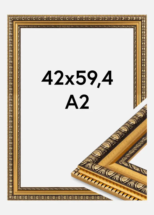 Marco Ornato Vidrio acrílico Oro 42x59,4 cm (A2)