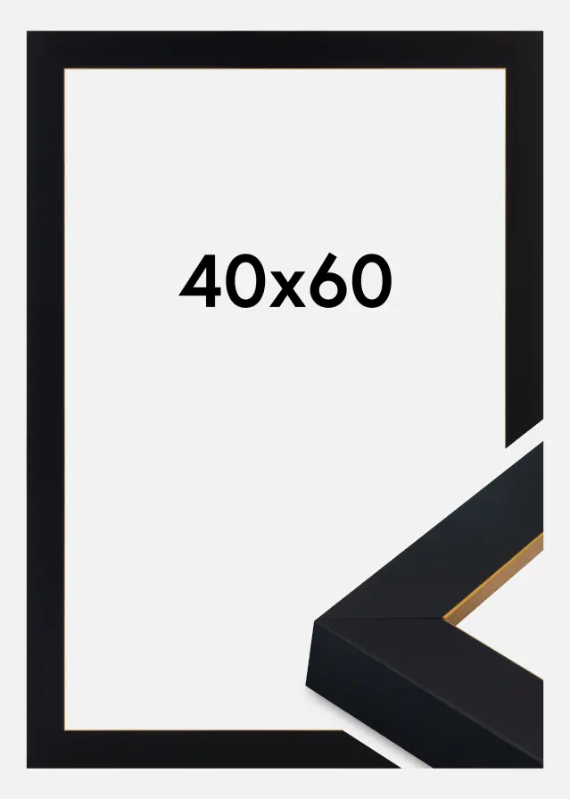 Marco Sussex Vidrio acrílico Negro/Oro 40x60 cm