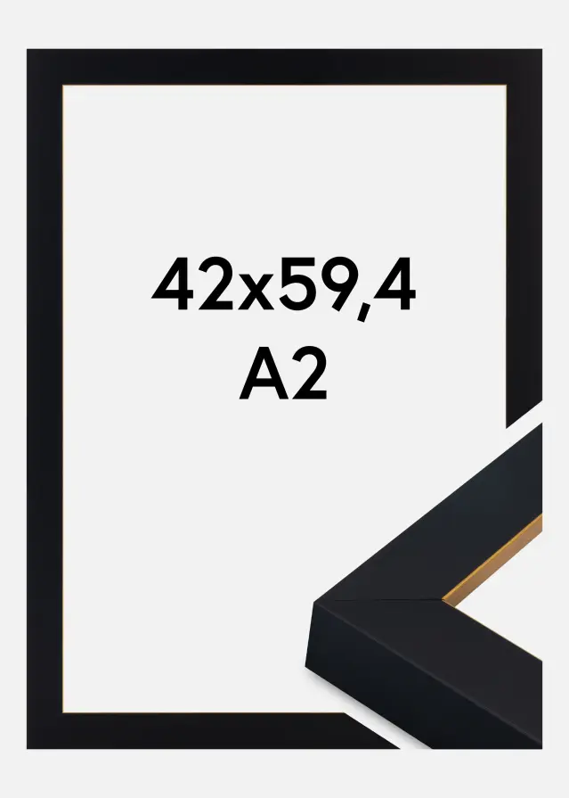 Marco Sussex Vidrio acrílico Negro/Oro 42x59,4 cm (A2)