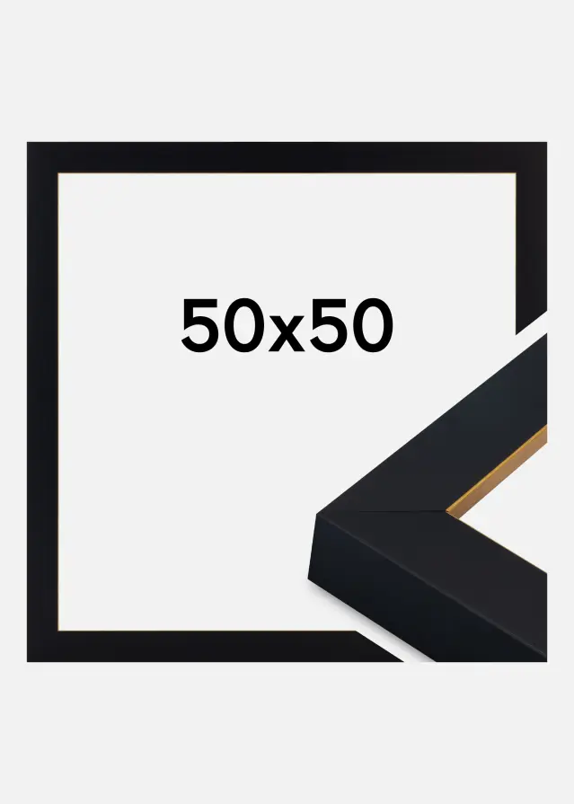 Marco Sussex Vidrio acrílico Negro/Oro 50x50 cm