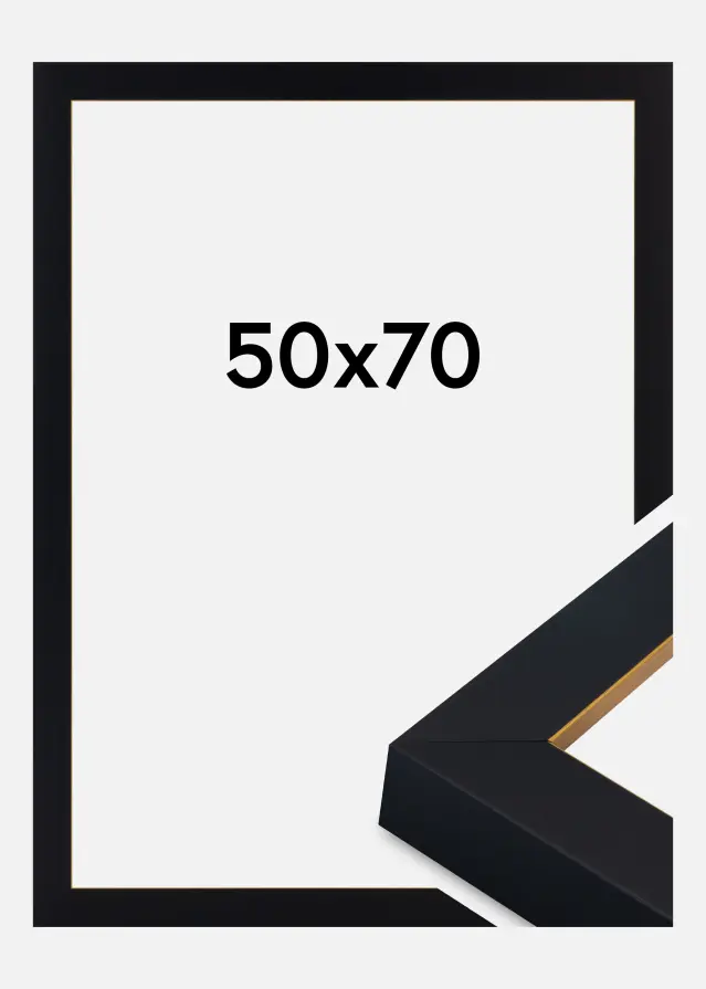 Marco Sussex Vidrio acrílico Negro/Oro 50x70 cm