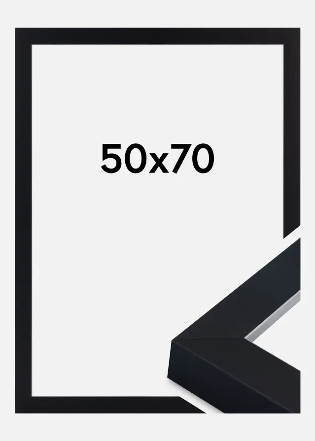 Marco Sussex Vidrio acrílico Negro/Plata 50x70 cm