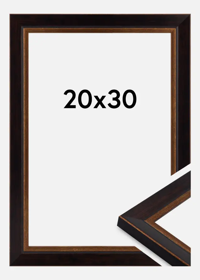 Marco Artur Vidrio acrílico Negro 20x30 cm