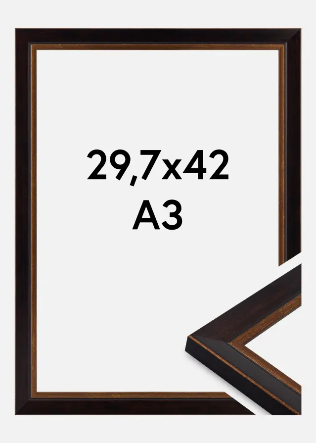 Marco Artur Vidrio acrílico Negro 29,7x42 cm (A3)