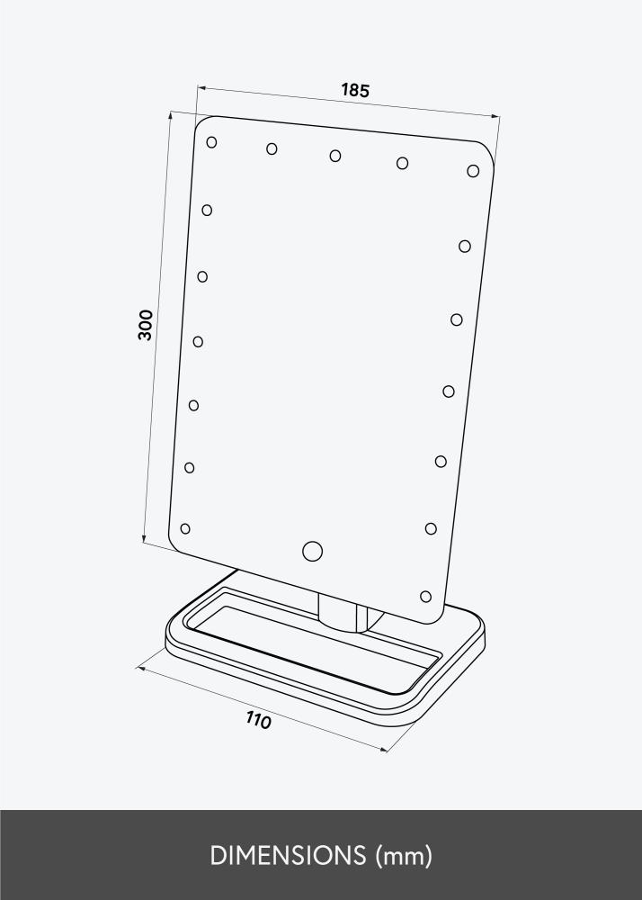 KAILA Espejo tocador Foot Blanco 18x30 cm