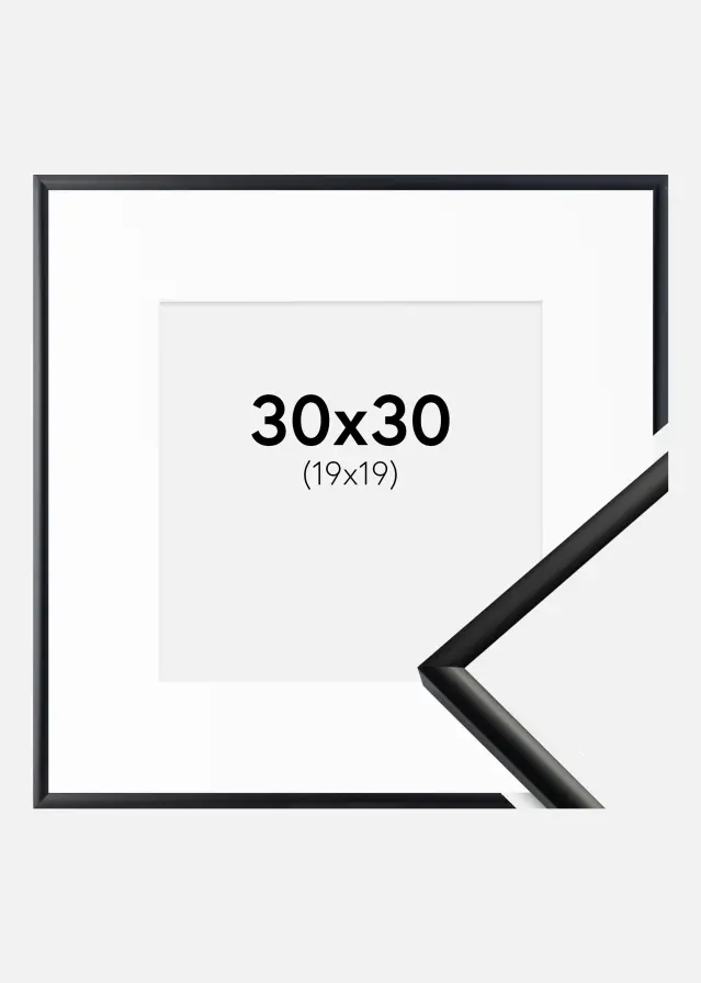 Marco New Lifestyle Negro mate 30x30 cm - Paspartú Blanco 20x20 cm