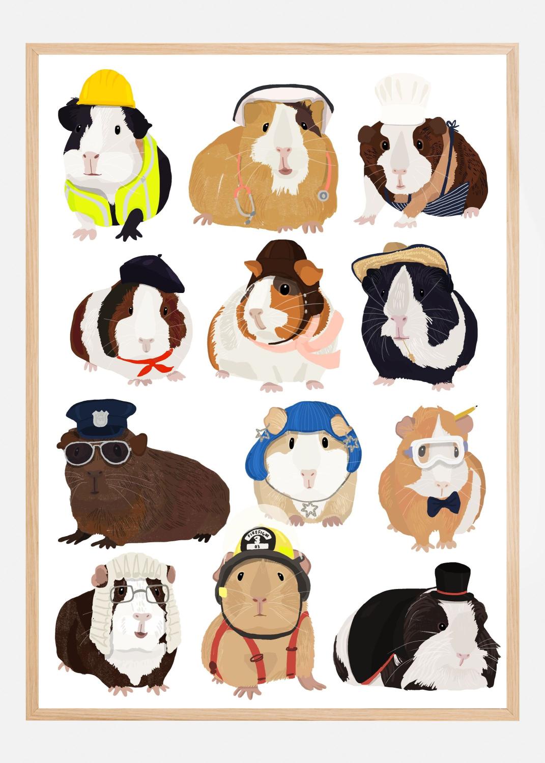 Product Image for Guinea Pig Working Hr Póster (50x70 cm)