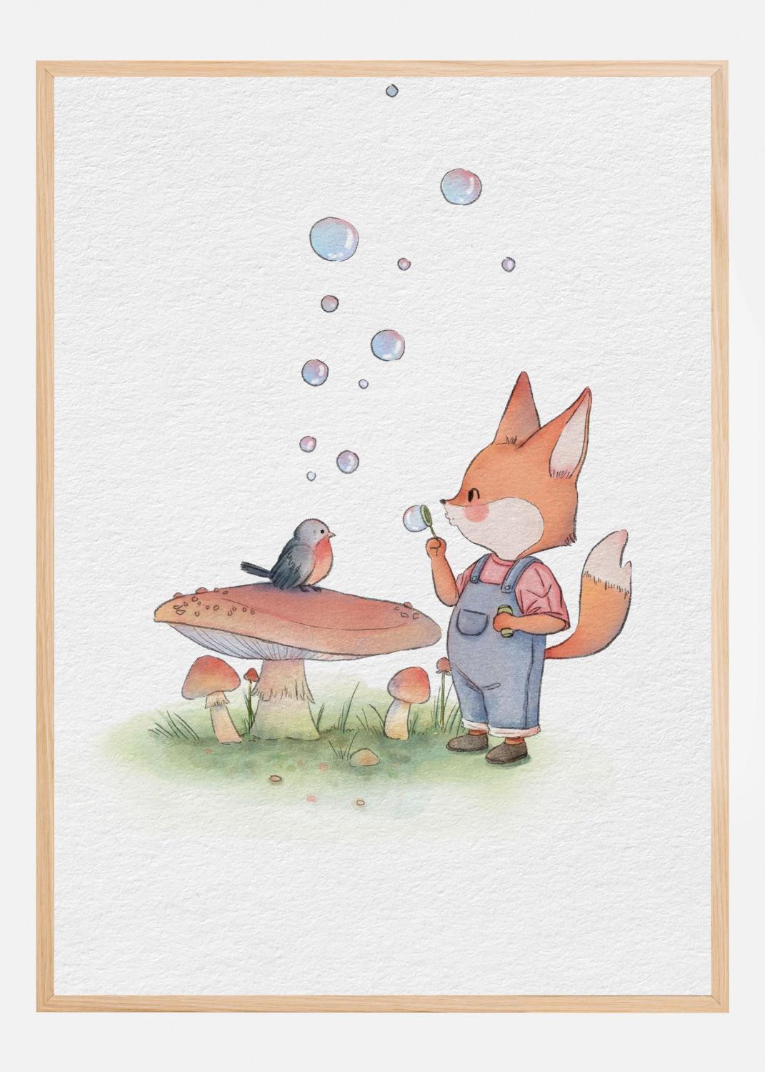 Product Image for Fox and Bird Illustration Póster (21x29.7 cm (A4))