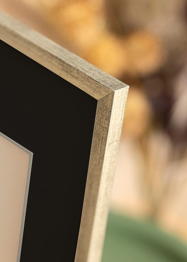 Marco Galant Plateado 40x50 cm - Paspartú Negro 12x16 inches