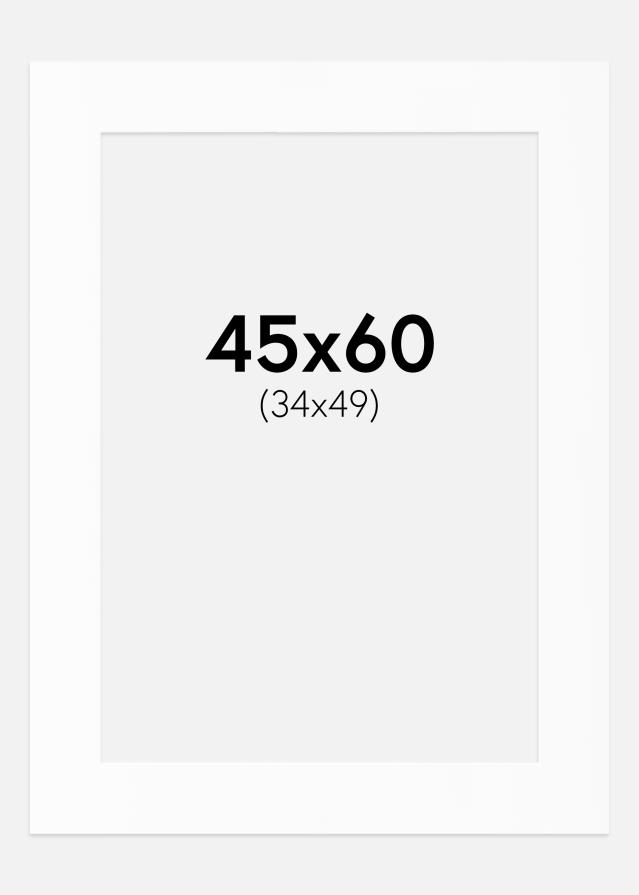 Paspartú Blanco Estándar (Borde interior blanco) 45x60 cm (34x49)