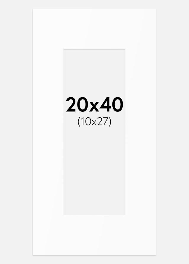 Paspartú Blanco Estándar (Borde interior blanco) 20x40 cm (10x27)