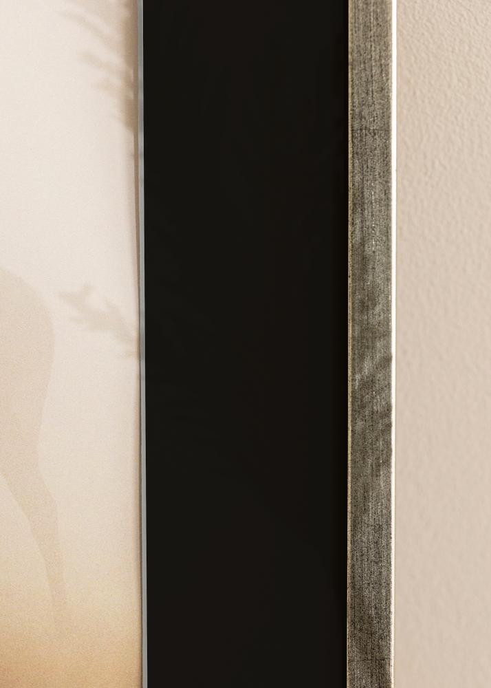 Marco Galant Plateado 40x50 cm - Paspartú Negro 12x16 inches