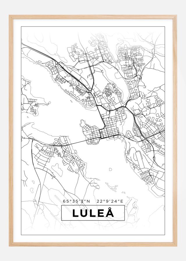 Mapa - Luleå - Cartel blanco